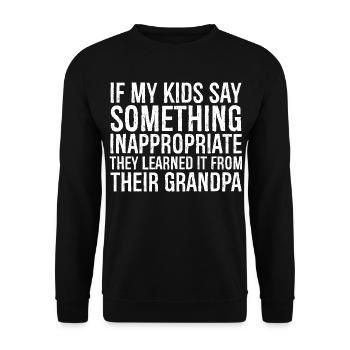 If my kids say something inappropriate, they learn - Unisex Sweatshirt - black - Front - Alina (178cm) & Michal (187cm)