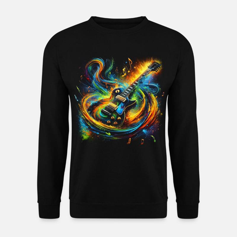 Farbenfroher Gitarrenausdruck - Unisex Pullover - Schwarz