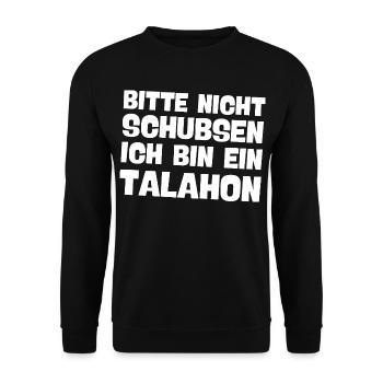 bitte nicht schubsen ich bin ein talahon Meme - Unisex Pullover - Schwarz - Vorne - Alina (178cm) & Michal (187cm)
