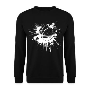 Basketball Ball Graffiti - Unisex Pullover - Schwarz - Vorne - Alina (178cm) & Michal (187cm)
