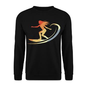 Vintage Surfer - Unisex Sweatshirt - black - Front - Alina (178cm) & Michal (187cm)