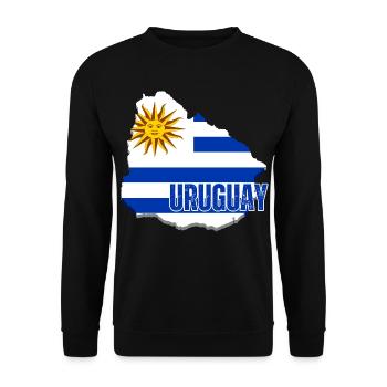Flagge von Uruguay, Uruguayischer Stolz - Unisex Pullover - Schwarz - Vorne - Alina (178cm) & Michal (187cm)