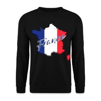 Drapeau de la France, fierté française - Sweat-shirt Unisexe - noir - Devant - Alina (178cm) & Michal (187cm)