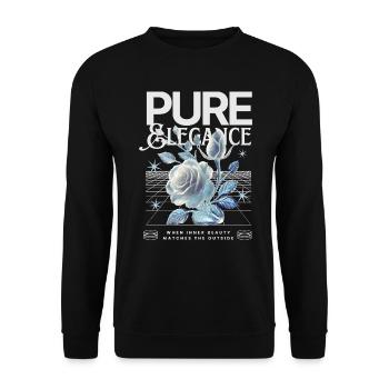Pure & Elegance – Futuristische Rose - Unisex Pullover - Schwarz - Vorne - Alina (178cm) & Michal (187cm)