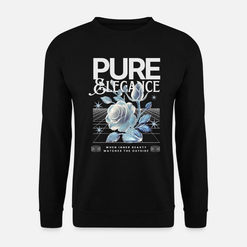 Pure & Elegance – Futuristische Rose - Unisex Pullover - Schwarz