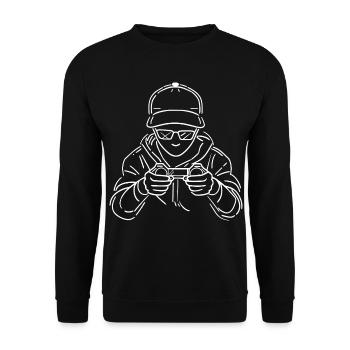 Gamer Drawing - Unisex Sweatshirt - black - Front - Alina (178cm) & Michal (187cm)