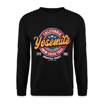 Yosemite Valley Lodge Logo Design - Sweat-shirt Unisexe - noir - Devant - Alina (178cm) & Michal (187cm)