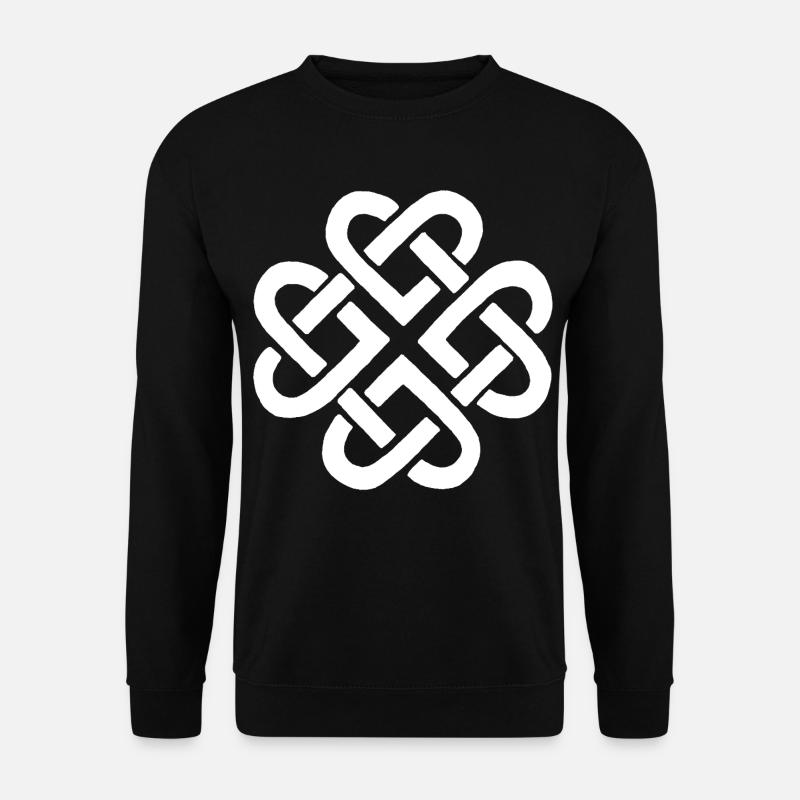 Flower and White Hearts - Unisex Sweatshirt - black