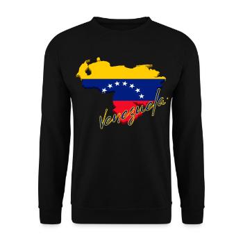 Carte du drapeau du Venezuela, fierté vénézuélienne - Sweat-shirt Unisexe - noir - Devant - Alina (178cm) & Michal (187cm)