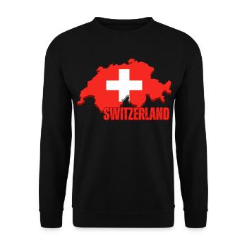 Schweizer Stolz, Flagge der Schweiz - Unisex Pullover - Schwarz - Vorne - Alina (178cm) & Michal (187cm)