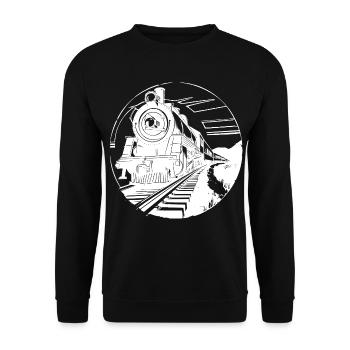 Graphique ferroviaire - Sweat-shirt Unisexe - noir - Devant - Alina (178cm) & Michal (187cm)
