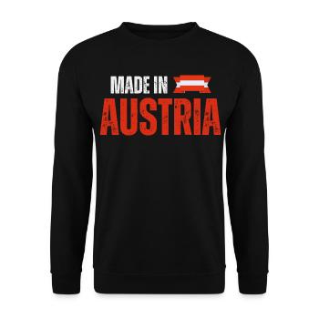 Made in Austria, Austrian pride - Unisex Sweatshirt - black - Front - Alina (178cm) & Michal (187cm)
