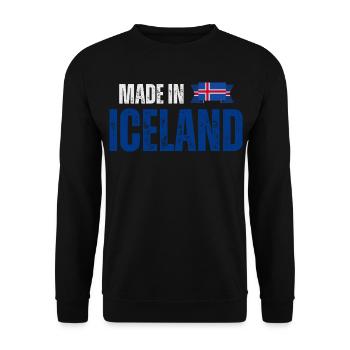 Fabriqué en Islande, fierté islandaise - Sweat-shirt Unisexe - noir - Devant - Alina (178cm) & Michal (187cm)