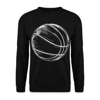 Basketball Drawing - Unisex Sweatshirt - black - Front - Alina (178cm) & Michal (187cm)