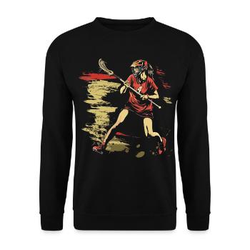 Oldschool Lacrosse Girls - Unisex Sweatshirt - black - Front - Alina (178cm) & Michal (187cm)