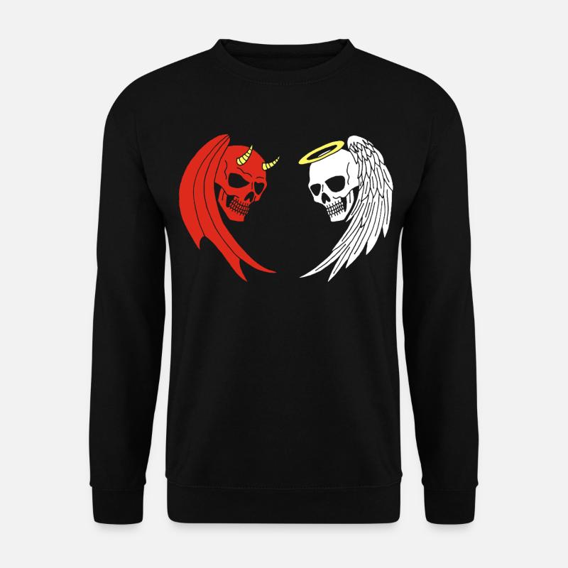 Engel und Dämon Skelett - Unisex Pullover - Schwarz