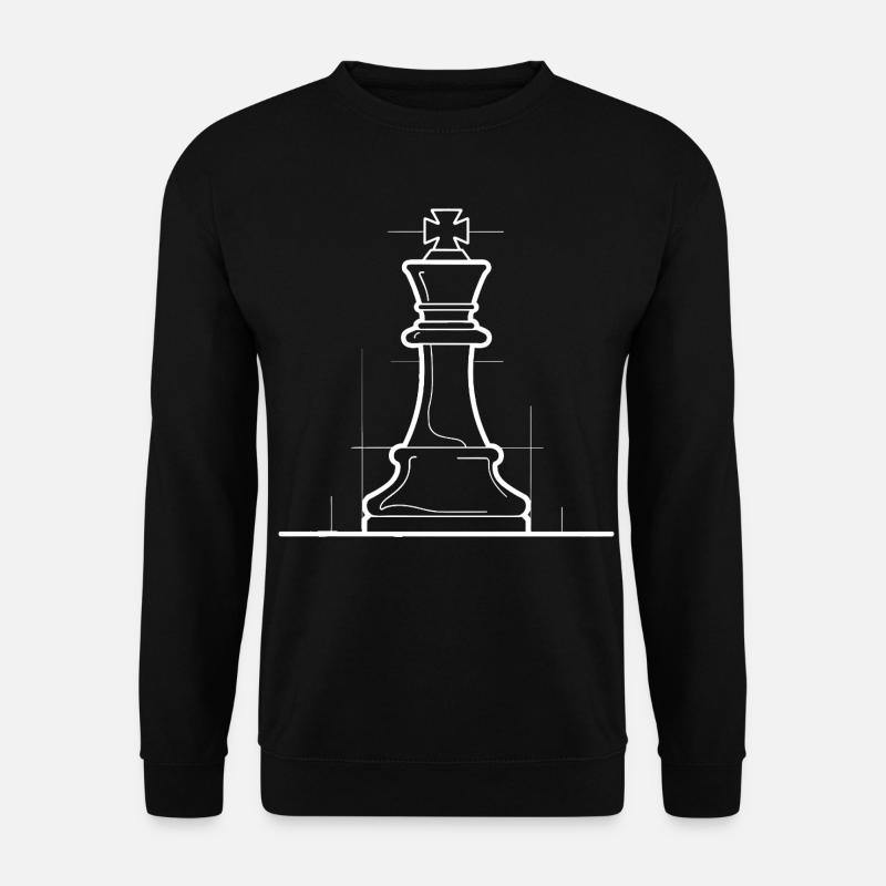 Schachfigur Skizze - Unisex Pullover - Schwarz