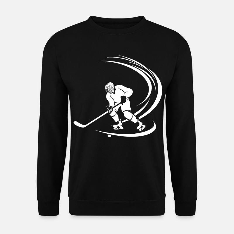 Eishockeyspieler Skizze - Unisex Pullover - Schwarz