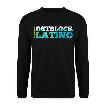 Ostblock Latino Kasache Kasachstan Geschenk - Unisex Pullover - Schwarz - Vorne - Alina (178cm) & Michal (187cm)