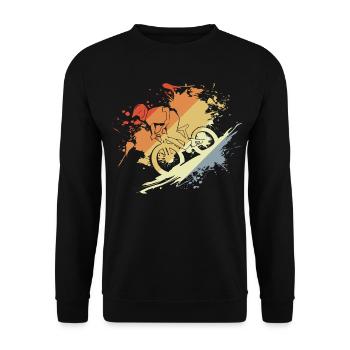 Mountain Biking Sketch Retro - Unisex Sweatshirt - black - Front - Alina (178cm) & Michal (187cm)
