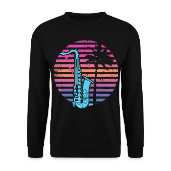 Saxophone des années 90 - Sweat-shirt Unisexe - noir - Devant - Alina (178cm) & Michal (187cm)