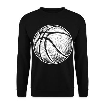 Basketball Ball Skizze - Unisex Pullover - Schwarz - Vorne - Alina (178cm) & Michal (187cm)