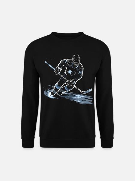 Eishockeyspieler Zeichnung - Unisex Pullover - Schwarz