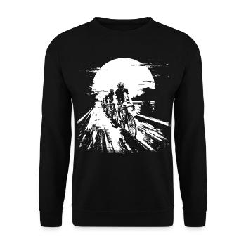 Rennradfahrer Skizze - Unisex Pullover - Schwarz - Vorne - Alina (178cm) & Michal (187cm)