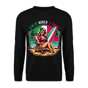 Italie Beach Surf T-Shirt - Sweat-shirt Unisexe - noir - Devant - Alina (178cm) & Michal (187cm)