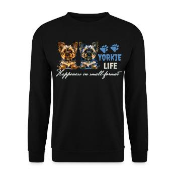 Yorkie puppys - Unisex Sweatshirt - black - Front - Alina (178cm) & Michal (187cm)