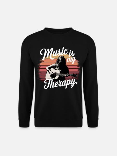 Music is My Therapy clef music fans and - Unisex Sweatshirt - black