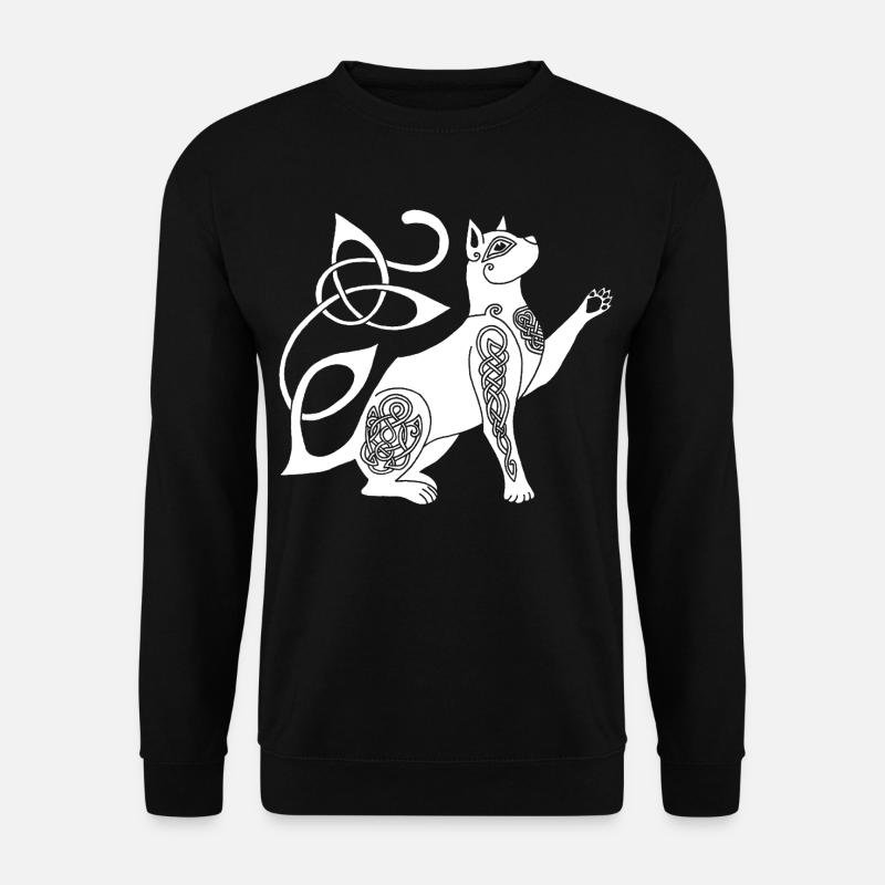 Chat blanc celte - Sweat-shirt Unisexe - noir