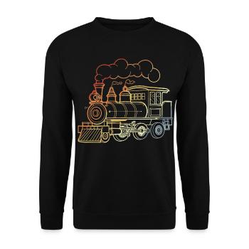 Steam locomotive vintage look - Unisex Sweatshirt - black - Front - Alina (178cm) & Michal (187cm)