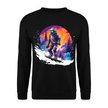 Snowboarding 80s - Unisex Sweatshirt - black - Front - Alina (178cm) & Michal (187cm)