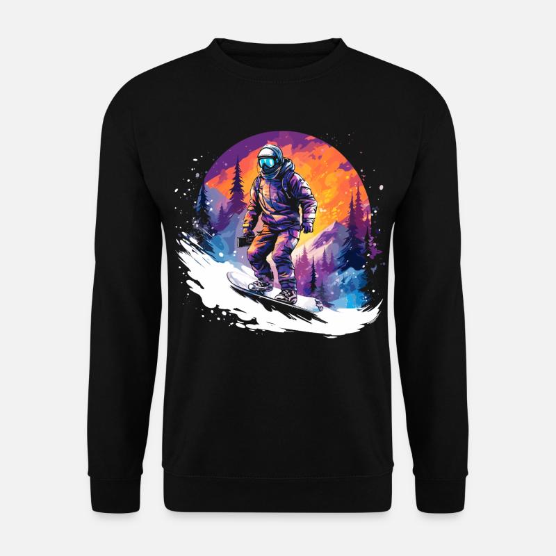 Snowboarding 80er Jahre - Unisex Pullover - Schwarz