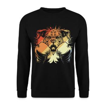 Boxing Dog Vintage - Unisex Sweatshirt - black - Front - Alina (178cm) & Michal (187cm)