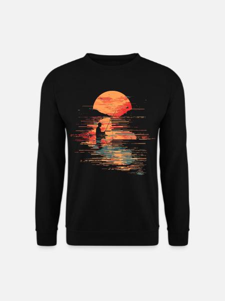 Fischerei Illustration - Unisex Pullover - Schwarz