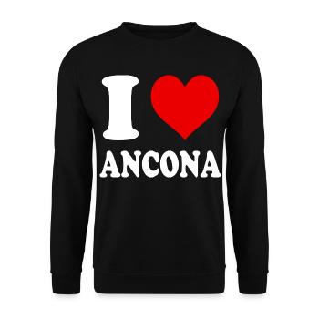 Ich liebe Ancona Italien Lustiges Witziges Herz - Unisex Pullover - Schwarz - Vorne - Alina (178cm) & Michal (187cm)