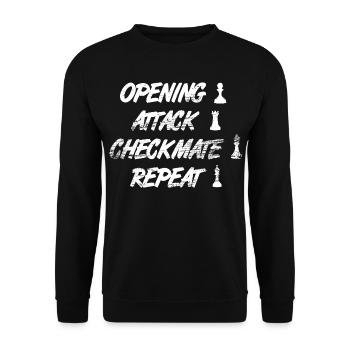 Schach Techniken - Unisex Pullover - Schwarz - Vorne - Alina (178cm) & Michal (187cm)