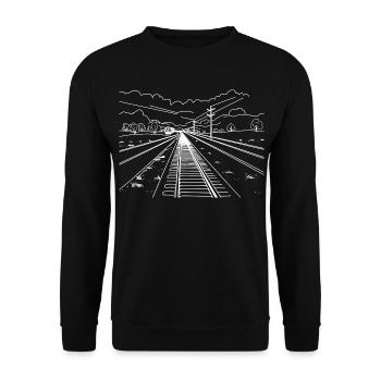 Railway - Unisex Sweatshirt - black - Front - Alina (178cm) & Michal (187cm)