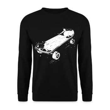 Skateboard Skizze - Unisex Pullover - Schwarz - Vorne - Alina (178cm) & Michal (187cm)