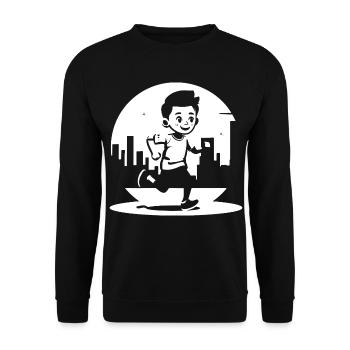 Marathon Junge - Unisex Pullover - Schwarz - Vorne - Alina (178cm) & Michal (187cm)