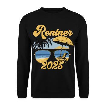 Beach Rentner 2025 Rente Frührentner Pension - Unisex Pullover - Schwarz - Vorne - Alina (178cm) & Michal (187cm)