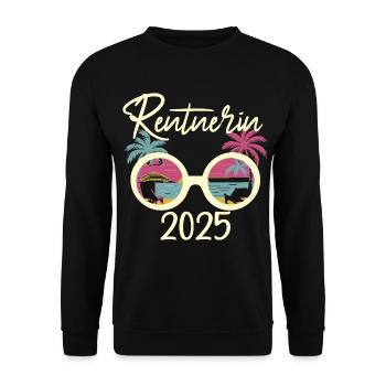 Tropischer Sommerurlaub 2025 Rentnerin - Unisex Pullover - Schwarz - Vorne - Alina (178cm) & Michal (187cm)