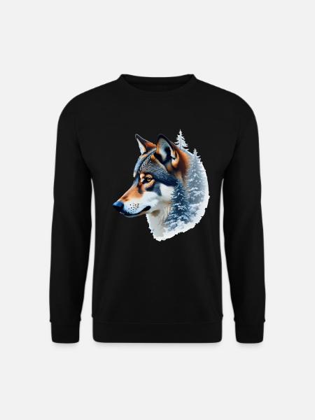 Snow Wolf: Wild and Winter Fusion - Unisex Sweatshirt - black