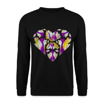 Explosion of colour in the heart - Unisex Sweatshirt - black - Front - Alina (178cm) & Michal (187cm)