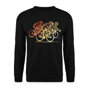 Vintage Rennradfahrer - Unisex Pullover - Schwarz - Vorne - Alina (178cm) & Michal (187cm)