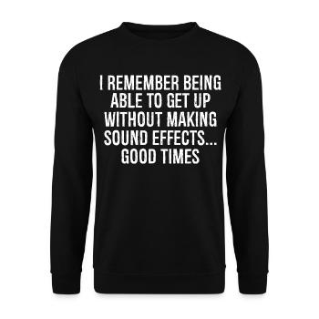 Je me souviens d’avoir pu me lever sans faire de bruit - Sweat-shirt Unisexe - noir - Devant - Alina (178cm) & Michal (187cm)