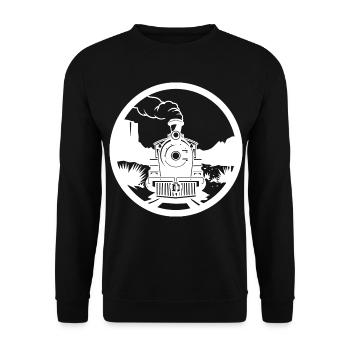Dessin ferroviaire - Sweat-shirt Unisexe - noir - Devant - Alina (178cm) & Michal (187cm)