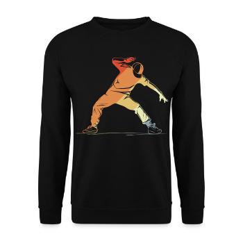 Breakdancer Sketch - Unisex Sweatshirt - black - Front - Alina (178cm) & Michal (187cm)